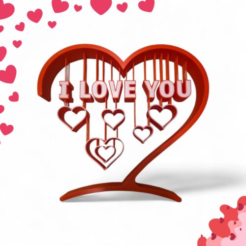 3D dekorácia „I Love You“ – Valentínske srdce