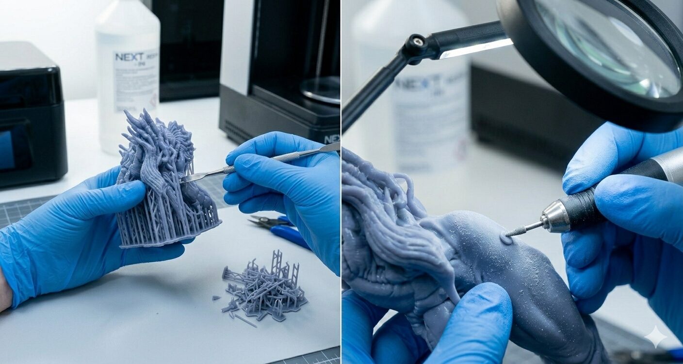 Odstránenie podpier a brúsenie